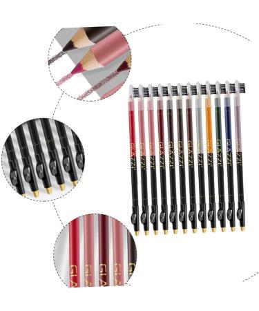 Mikinona 12pcs Lip Liner Eyeliner Waterproof Eyebrow Pencil Eyebrow Liner Plastic Makeup Pen Water Proof - Buy Online on SooperMarket.com