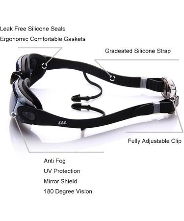 Beeway Premium Swimming Goggles - Anti-Fog UV Protection Fully Adjustable for Adults & Kids (8+) - Comfortable Fit Fastened Design - Black - Buy Online on SooperMarket.com
