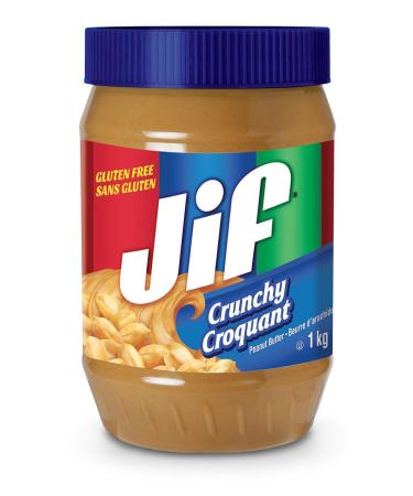 Jif Crunchy Creamy Peanut Butter Smooth & Creamy Texture No Stir 1kg Jar Crunchy 1 kg (Pack of 1)