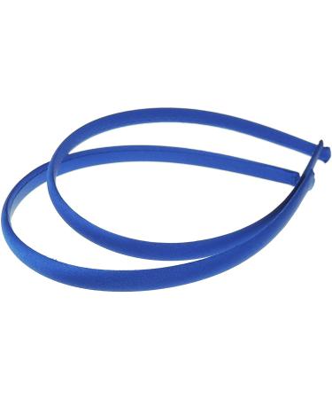 Mytoptrendz Set Of 2 Girls Plain Slim Satin Alice Band Headbands Hair Band (Royal Blue) One Size