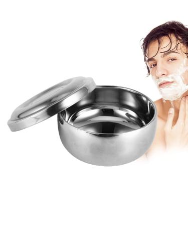 FILFEEL Shaving Bowl With Lid Men Wet Shaving Soap Mug Bowl Silver Metal Facial Care Healthcare Shaving Tool