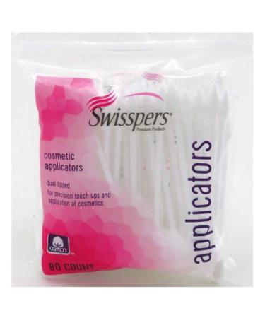Swisspers Cotton Swabs 80 Count Cosmetic Applicators (3 Pack)