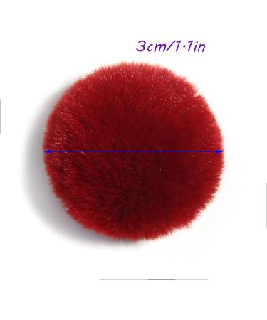 Pack of 30 Mini Faux Fur Pom Poms Beads - Handmade DIY Crafts - 30mm Mix Colors - Buy Online on SooperMarket.com
