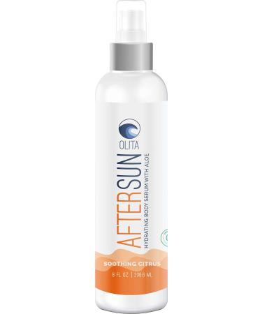 Olita AfterSun Body Serum - Soothing Citrus Fragrance - 8 oz - Hydrating Body Oil with Aloe Vera - All-Natural with Vitamin E - Cooling Sunburn Relief