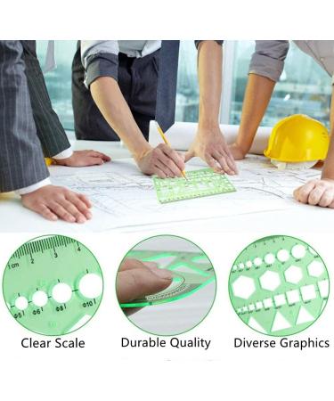 CFTfabMS 15Pcs Geometric Stencils Drawing Templates with Geometry Set - Circle, Curve, Shape Stencils with Case - Drafting Tools for Drawing Design School - Buy Online on SooperMarket.com