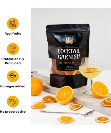 Me Garnish 3.5Oz Dehydrated Orange Slices for Cocktails | 35+ Dried orange slices | Dried Fruits for Cocktails | Dried orange slices for crafts | Dried Citrus Slices for drink garnish | Dried oranges - Buy Online on SooperMarket.com