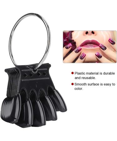4 Colors Nail Color Card - 50 pcs Nail Art Practice Tips for Manicure Polish Gel Display Tool (2# Black) - Buy Online on SooperMarket.com