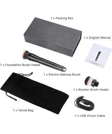 Electric Makeup Brush Automatic Rotating Makeup Brush with Foundation & Blusher Brush Heads for Liquid Cream Powder Based Make Up for All Skin Types - Buy Online on SooperMarket.com