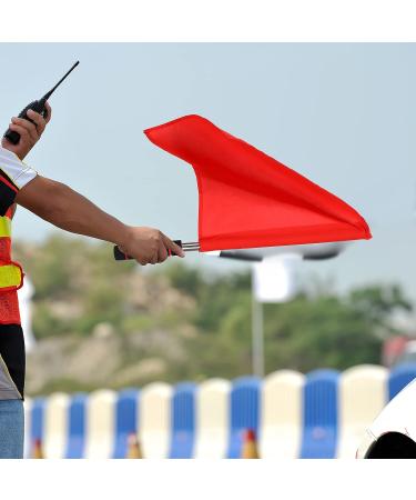 GANAZONO 2Pcs Stainless Steel Referee Flag Set - Red Flag with Sponge Handle for Soccer, Volleyball, Football, Track - Official Linesman Performance Flag - Buy Online on SooperMarket.com