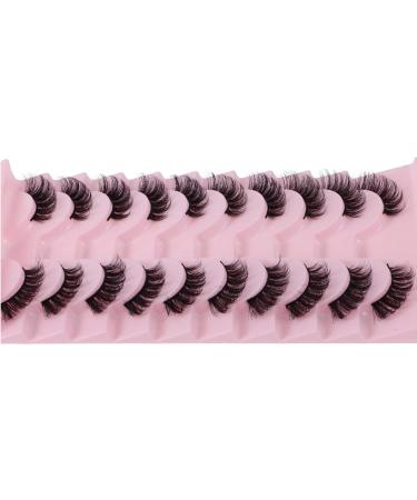 Outopen 10 Pairs Half Lashes - 3D Fluffy Cat Eye False Eyelashes - Natural Look & Reusable 15mm Curl Volume - Buy Online on SooperMarket.com