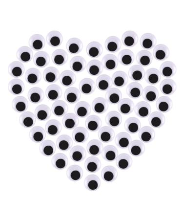 Decora 100pcs 18mm Round Wiggly Wobbly Googly Eyes Self-Adhesive Peel Sticker