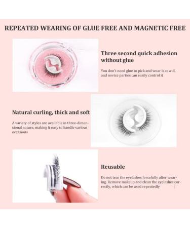 Reusable Self-Adhesive False Eyelashes 3D Makeup Lashes Eyelashes Easy To Put On Handmade False Eyelashes for Women and Girls Eye Makeup Tool 1Pair Style3 - Buy Online on SooperMarket.com