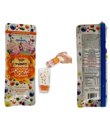 Popping Instant Boba Pearls Bubble Tea Tapioca Balls Vegan - Real Fruit Juice Flavors - Party Kit Drink & Dessert Topping - Single Serve Travel Size - Individual Packages - Mango, Passion Fruit, Pineapple, Orange, Pink Lemonade, Watermelon - Buy Online on SooperMarket.com