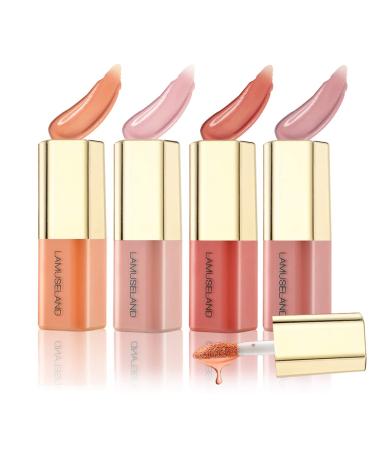 Aaiffey 4 Colors Liquid Blush for Cheek Makeup Mini Natural Blush Face Cosmetic Korean Makeup Blush Dewy Finish Long-Wearing 4 colors/set