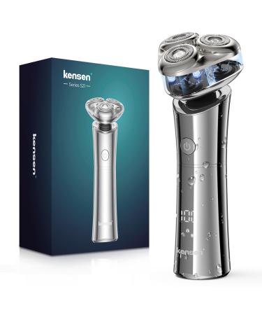 Electric Razor for Men - KENSEN Electric Shavers for Men Electric Razor Men's Rotary Electric Shavers Waterproof Wet and Dry Magnetic Floating Head Razor 3D Rechargeable Shavers for Men Shaving