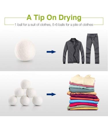 Sopito XL Wool Dryer Balls - 6pcs Set | Reduce Drying Time & Wrinkles | Static & Tangle-Free Laundry | Softens Fabric & Fluffs Clothes | Premium Natural Wool - Buy Online on SooperMarket.com