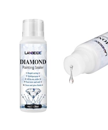 LANBEIDE Diamond Painting Sealer 120ML 5D Diamond Painting Glue Permanent Hold & Shine Effect Sealer for Diamond Painting and Puzzle Glue (4 OZ) 120ML*1 Pack