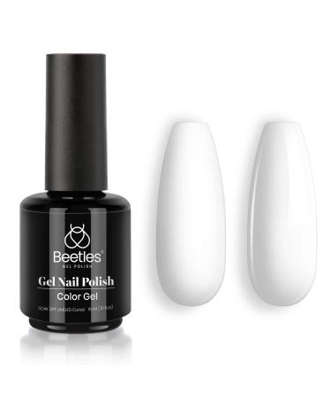 Beetles Gel Nail Polish  1 Pcs 15ml White Color Soak Off Gel Polish for Nail Art Manicure Salon Design Decoration at Home Nail Lamp Needed A-French White
