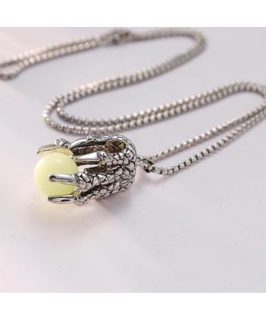 Oralgo Halenkette Dragonkette - Luminous Pearl Pendant Necklace with Natural Stones & Titanium Steel Charm Accessories - Buy Online on SooperMarket.com