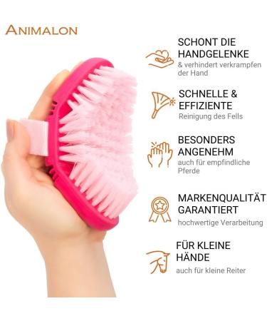 Animalon Horse Cleaning Tools for Kids | Ergonomic Pink Kard tsche | Flexible Children's Horse Brush & Gifts - Buy Online on SooperMarket.com