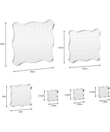 Suwimut 12-Piece Acrylic Stamp Blocks Set for Scrapbooking & Card Making | Clear Stamping Tools with Grid Lines - Assorted Sizes - Buy Online on SooperMarket.com