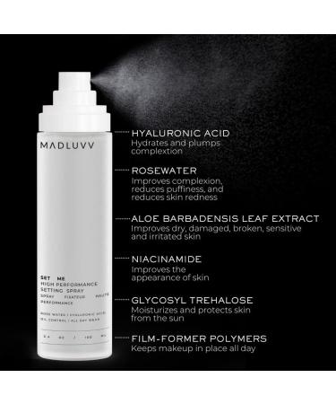 MADLUVV Illuminating Makeup Setting Spray - Hyaluronic Acid & Rosewater Mist for Hydrated Glow | 1 oz Mini - Buy Online on SooperMarket.com