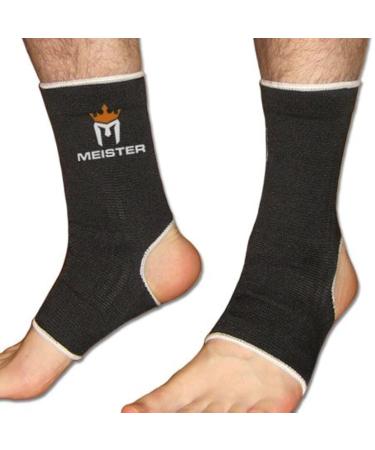 Meister Muay Thai MMA Ankle Support Wraps (Pair) YOUTH Black