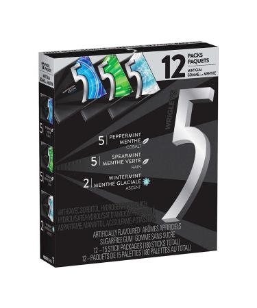 Wrigley s 5 Sugar-free Gum Variety Pack 15 sticks 12-pack