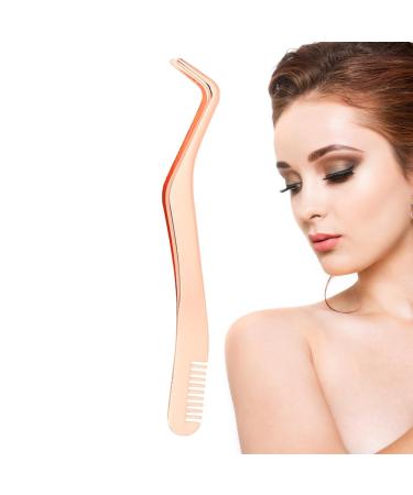 Eyelash applianter tweezers |Eyelash extension tweezers made of stainless steel - eyelash extension tweezers with comb eyelash extension tools eyelash appliannia tools for girls Pekmar Ros gold