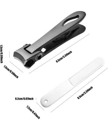 Nail Clippers with File Nail Clippers Set Fingernail Cutter | Professional Heavy Duty Precision Stainless Steel Nail Clippers with Nail File for Stunning Nails Home and Travel Black - Buy Online on SooperMarket.com