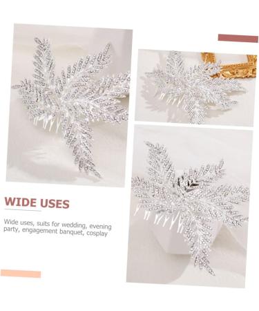 Mikinona Bridal Comb Insert Comb Flowers Decoration Silver Clips for Hair Wedding Ceremony Decorations Rhinestone Barrettes for Women Hair Bling Temperament Accessories Alloy Miss - Buy Online on SooperMarket.com