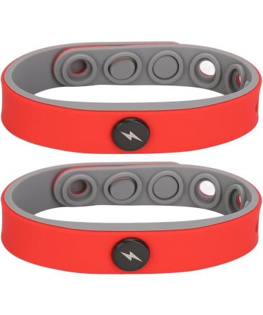 Saluaqui 2 Pack Anti-Static Wireless Negative Ion Bracelets - Washable Silicone Sports Wristbands (Red) - Buy Online on SooperMarket.com
