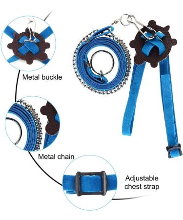 Dongker Turtle Harness and Leash | Adjustable Leather Turtle Control Rope for Walking Pet Turtles - L Blue - Buy Online on SooperMarket.com