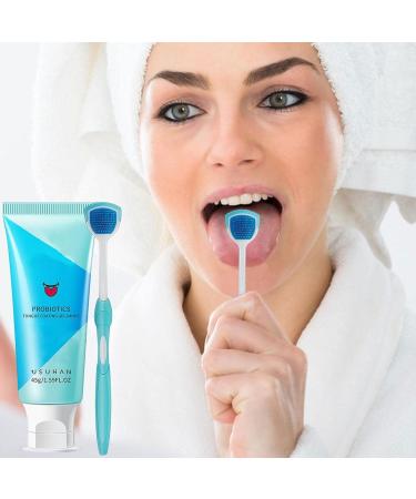 Virtcoy Natural Tongue Cleaning Gel - Ergonomic Brush Set for Bad Breath & Stain Removal | Organic Oral Care - Buy Online on SooperMarket.com