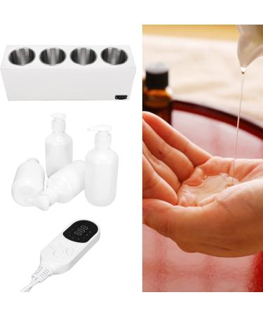 Massage Oil Lotion Warmer - Fast Heating 9 Speed Adjustable & Detachable - 4 Bottles for Perfect Relaxation | International Shipping Available - Buy Online on SooperMarket.com