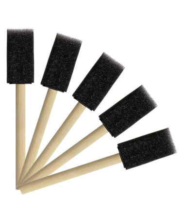 20pcs Black Foam Paint Brush 1 Inch Foam Sponge Paint Brush Set with Wooden Handle Art Projects for Acrylics, Stains, Varnishes, Crafts