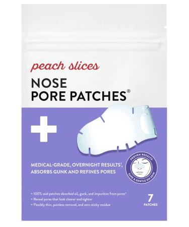 Peach Slices | Nose Pore Patches | Medical-Grade Hydrocolloid | Targets Pores & Pimples | Absorbs Oil Overnight | Vegan | Cruelty-Free | Facial Skin Care Products | 7 Ct
