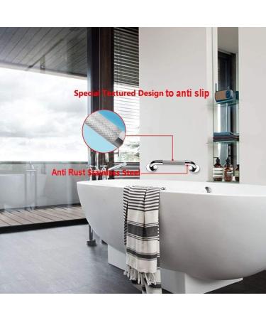 KisSealed Shower Grab Bars Pack of 2 Chrome Stainless Steel Bathroom Grab Bar Anti Slip Bathroom Safety Bars Handicap Elderly Assist Bath Handle for Bathtubs and Showers(16 Inch) - Buy Online on SooperMarket.com