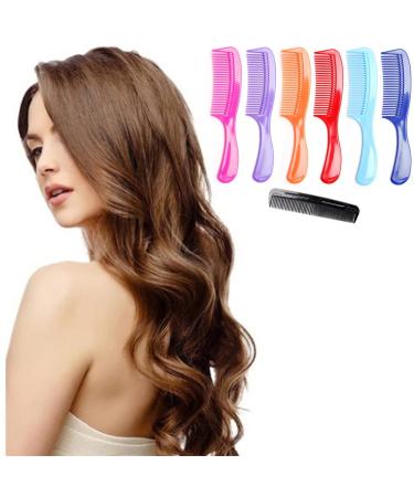 LUXXII Styling Essentials Round Handle Comb Set - 6 Pack of Colorful Combs with Bonus 5 Favorict Pocket Comb (A) - Buy Online on SooperMarket.com