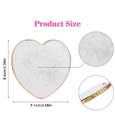 WLLHYF Resin Nail Art Palette - 2Pcs Golden Edge Heart-Shaped Mixing Palettes for Nail Art Painting and Cosmetic Mixing - Buy Online on SooperMarket.com