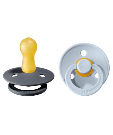 Soother 2-Pack BPA Free Round Nipple. Natural Rubber Latex Size 2 (6-18 Months) Iron / Baby Blue' for ASIN 'B07JNKC9XT