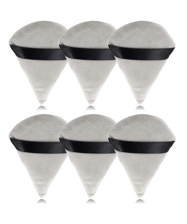 Topwon Triangle Powder Puff Velour Makeup Sponge for Face Wet Dry Loose Powder Cosmetic Foundation Blending Sponges - Set of 6 Grey