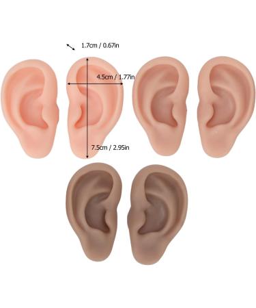 3 Pairs Silicone Flexible Ear Models - 3 Colors - Reusable & Simulated for Ear Hole Drilling Practice - Buy Online on SooperMarket.com