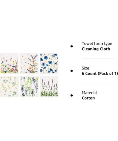 Remagr Swedish Kitchen Dish Towels Wildflowers - Reusable Sponge Cleaning Cloths (6 Pack) - Buy Online on SooperMarket.com