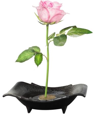 Japanese Ikebana Kit - Ceramic Vase & Frog Holder Set for Floral Arrangements - Buy Online on SooperMarket.com