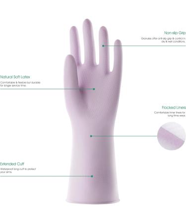 Cool Job Reusable Household Gloves - 3 Pairs of Fragrant Non-Slip Waterproof Cleaning Gloves (Size L) - Purple Rose Sage - Buy Online on SooperMarket.com