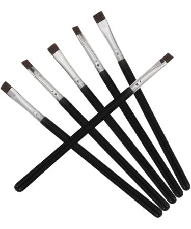 Baluue 12 Pcs Flat Eyebrow Brush Eyebrow Eyeliner Brush Eyeliner Makeup Brush Eye Brush Wooden Handle Black - Buy Online on SooperMarket.com