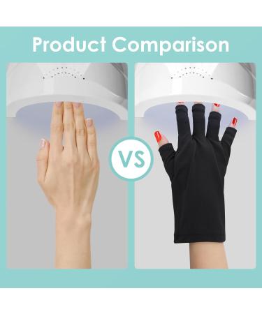 2 Pair Anti UV Gel Manicure Gloves - Professional Fingerless Protection for Nail Art DIY - Moisturizing & Skin Care - Home & Outdoor - 2 Pairs - Buy Online on SooperMarket.com