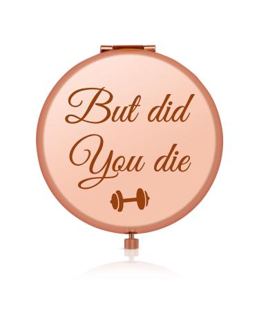 Workout Gifts Fitness Trainer Gifts Gym Gifts for Women Dumbbell Bodybuilding Gifts Rose Gold Compact Mirror Inspirational Gifts for Friends Sister Daughter Mom Encouragement Gifts for Coworkers