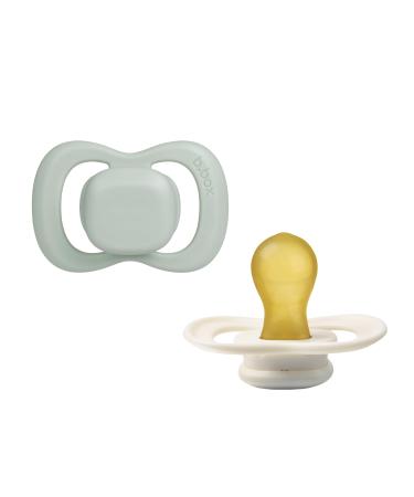 b.box baby pacifier size 2 (pack of 2) | Natural rubber latex | Round teat | Stays clean | Baby pacifier from 6 months